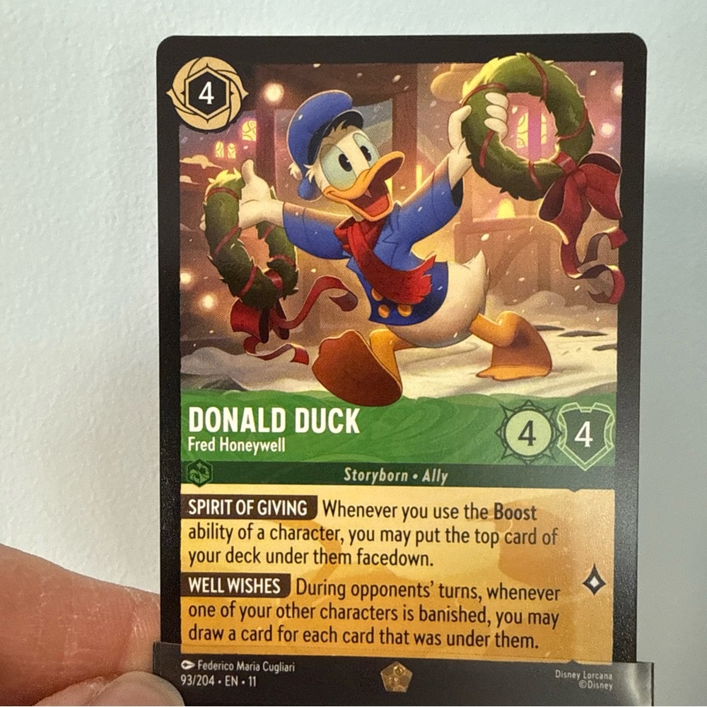 Disney Lorcana Donald Duck legendary Storyborn Ally non foil Card